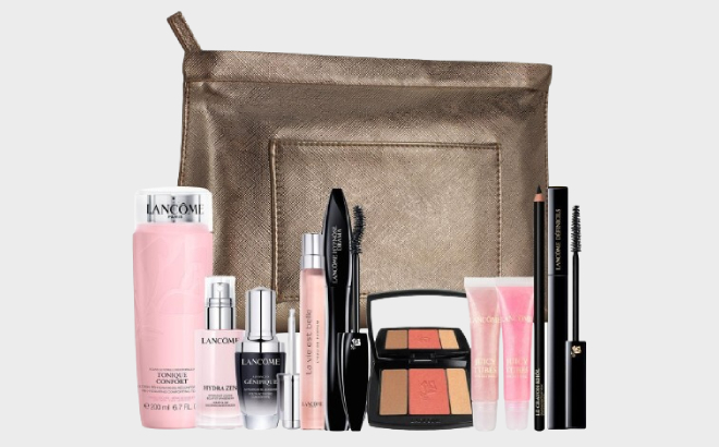 Lancome 10 Piece Beauty Vault Set with Bag