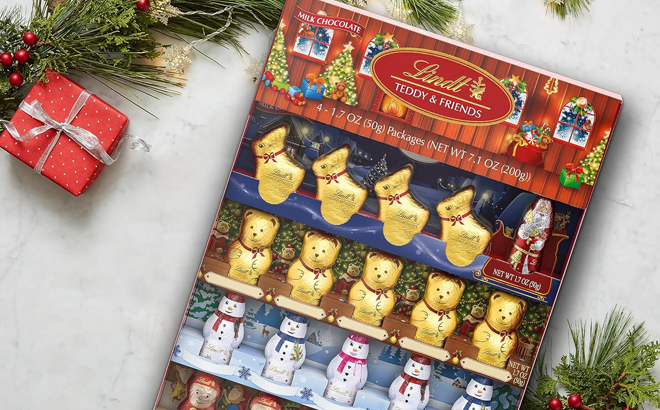 Lindt Teddy and Friends Holiday Milk Chocolate Candy 4 Pack