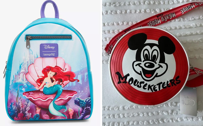 Loungefly Disney100 Mouseketeers Ear Holder Crossbody Bag and Backpackjpg