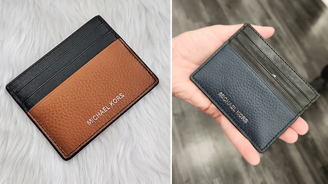 MK Cooper Pebbled Leather Tall Card Case in Two Colors