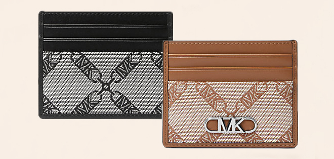 MK Hudson Empire Logo Jacquard Card Case