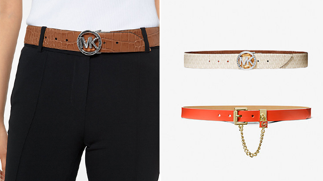 MK Reversible Logo Belt Chain Link Belt