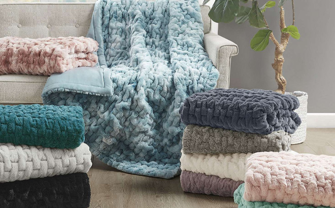 Madison Park Faux Fur Throw Blanket