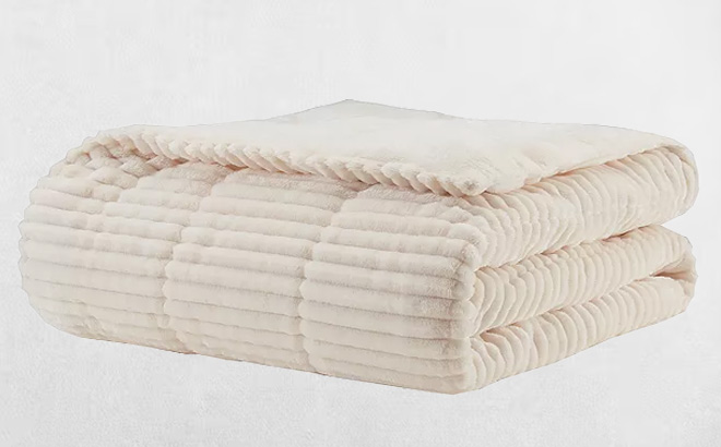 Madison Park Parker Oversized Corduroy Plush Down Alternative Throw