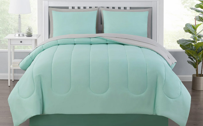 Mainstays Green 8 Piece Bed in a Bag Comforter Set King