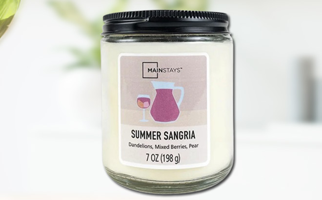 Mainstays Single Wick Glass Jar Candle 4 Pack Summer Sangria