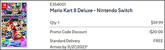 Mario Kart 8 Deluxe for Nintendo Switch Checkout Screenshot