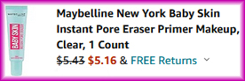 Maybelline Instant Pore Eraser Checkout Screen