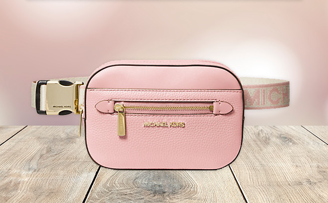 Michael Kors Leather Belt Bag in Powder Blush Color