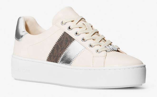 Michael Kors Poppy Metallic and Signature Logo Stripe Sneaker