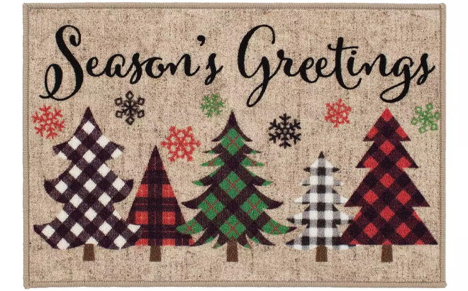 Natco Seasons Greetings Printed Accent Rug on a Plain Background