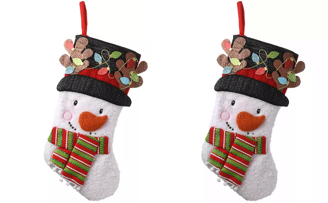 National Tree Company Be Merry Snowman Christmas Stocking