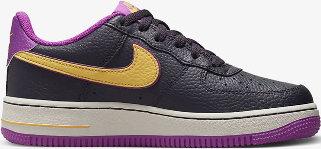 Nike Air Force 1 Kids Shoes on a Gray Background