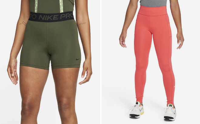 Nike Womens Pro 365 Shorts and Nike Kids Dri FIT One Leggings