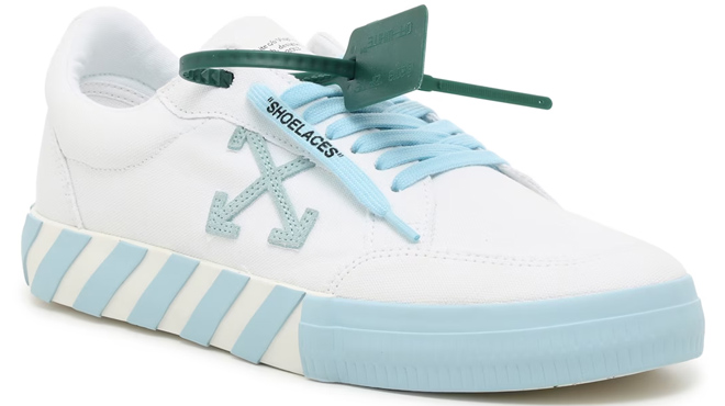 Off White Blue Mens Low Shoes