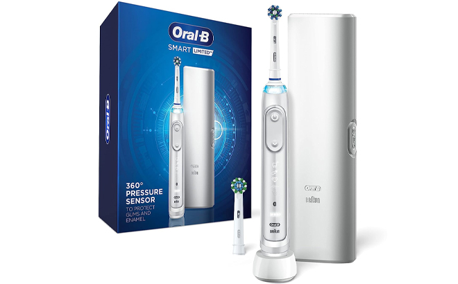 Oral B Pro Smart Limited Power Rechargeable Electric Toothbrush with 2 Brush Heads and Travel Case