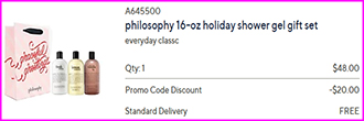 Philosophy 16 oz Holiday Shower Gel Gift Set Checkout Screenshot