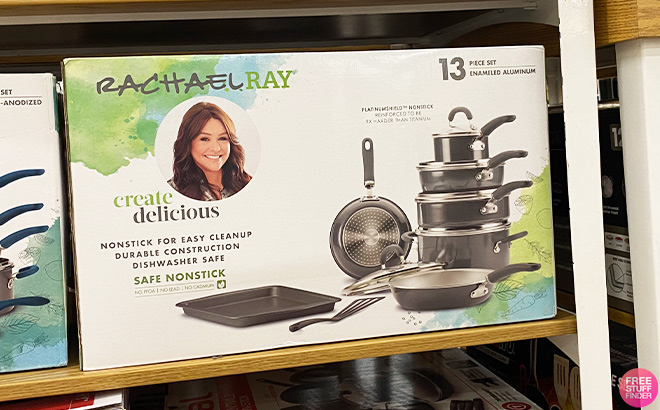 https://www.freestufffinder.com/wp-content/uploads/2023/11/Rachael-Ray-Create-Delicious-13-Piece-Aluminum-Nonstick-Cookware-Set-in-Store.jpg