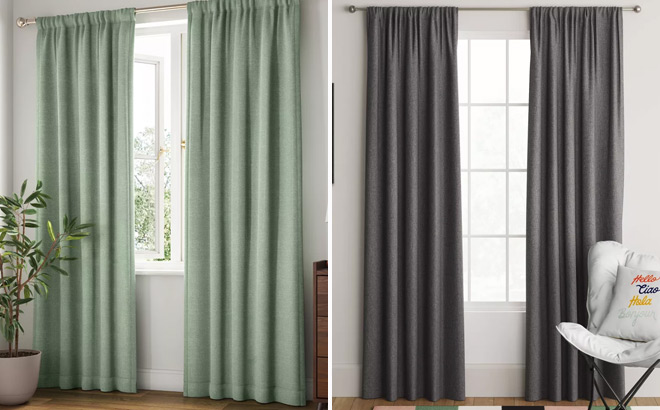 Room Essentials Heathered Thermal Window Curtains