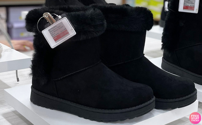 SO Paulina Womens Faux Fur Winter Boots