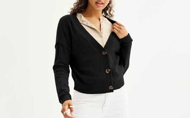 SO Womens Button Front Cardigan