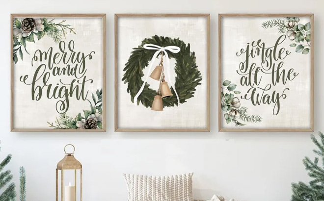 Sage Wreath Words Christmas Prints