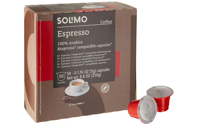 Solimo Espresso 50 Count Nespresso Capsules