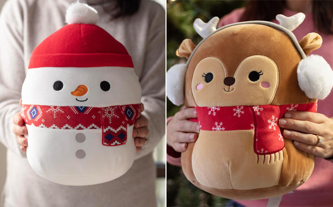 Squishmallows 10 Inch Manny The Snowman and Squishmallows 10 Inch Darla The Fawn