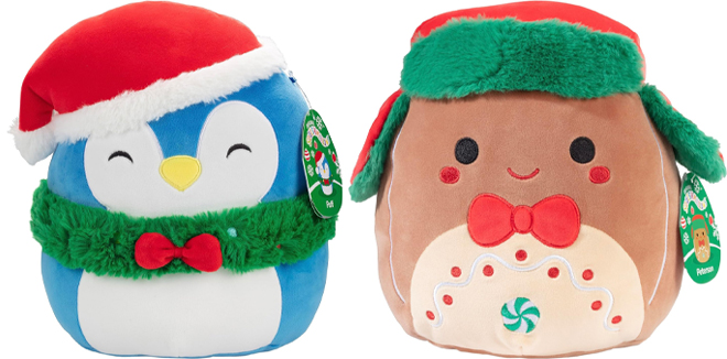 Squishmallows 10 Inch Puff The Penguin and Squishmallows Peterson The Gingerbread Man