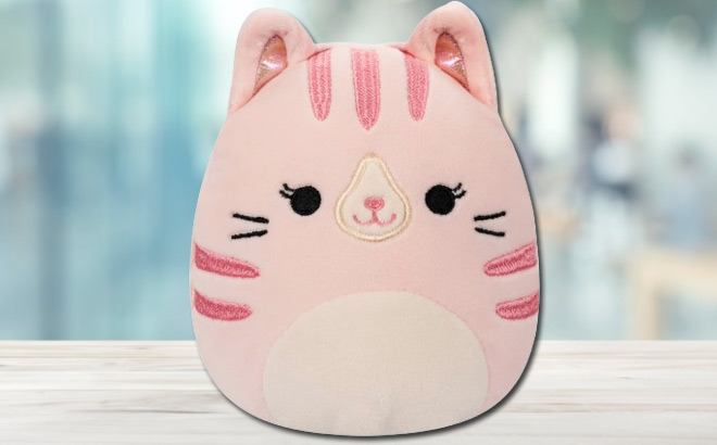 Squishmallows Official Plush 10 inch Laura the Pink Tabby Cat