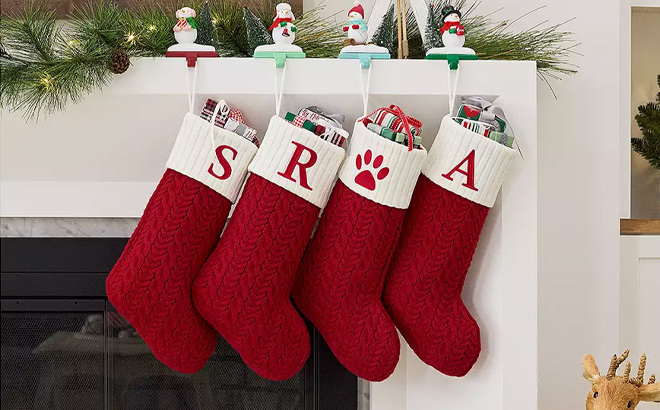 St Nicholas Square Large Cable Knit Monogram Stocking