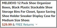 Stackable Shoe Organizer Boxes Checkout Page