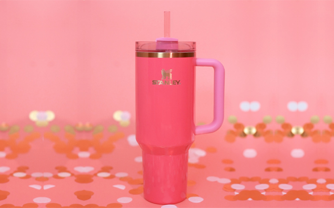 Stanley 40 oz. Adventure Quencher Tumbler Nectar Pink W/boot & Straw Cover  EUC