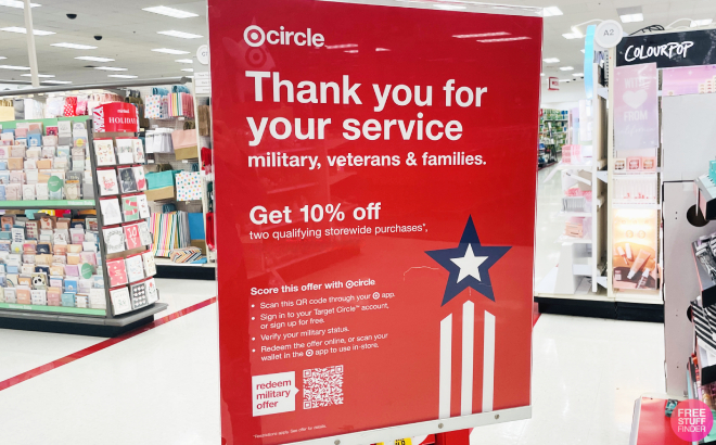 Target Military and Veterans Circle Offer Sign