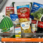 Thanksgiving Dinner Grocery Items in a Cart at Walmart