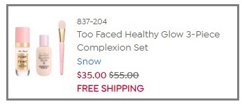 Too Faced Set Final Price in Cart Screenshot