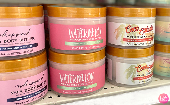 Tree Hut Watermelon Whipped Shea Body Butter on a Shelf