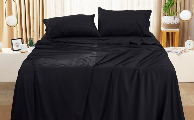 Utopia Bedding Bed Sheet Set in Black Color