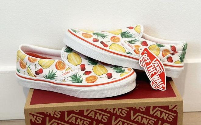 VANS Girls Slip on Fruit Shoes