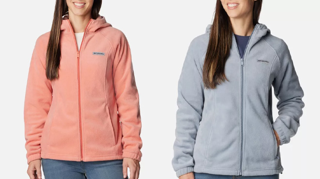 Woman Wearing Columbia Benton Springs Full Zip Fleece Hoodie