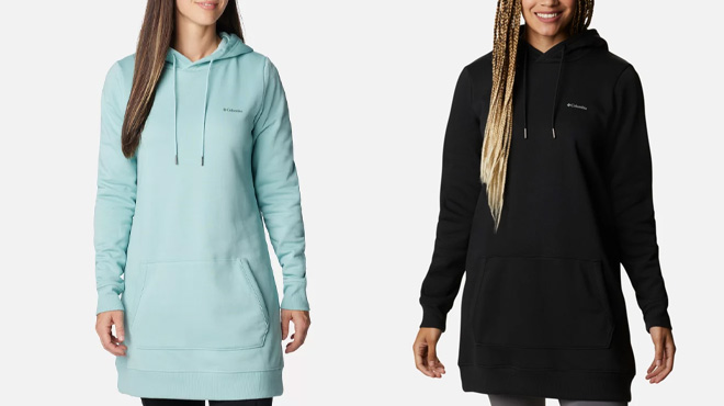 Women Wearing Columbia Rush Valley Long Hoodies