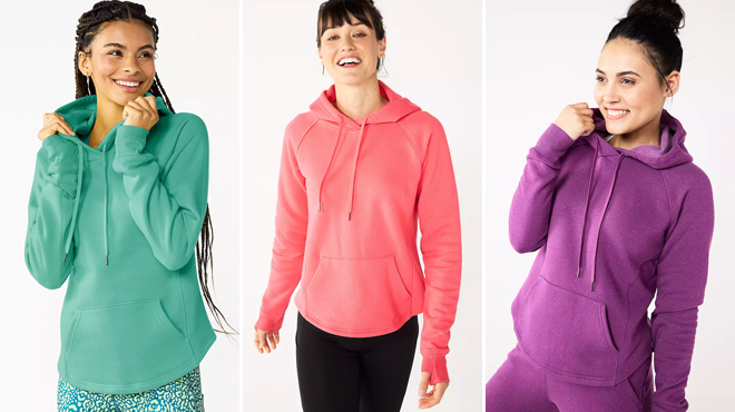 Womens Tek Gear Ultrasoft Fleece Hoodie in Three Colors