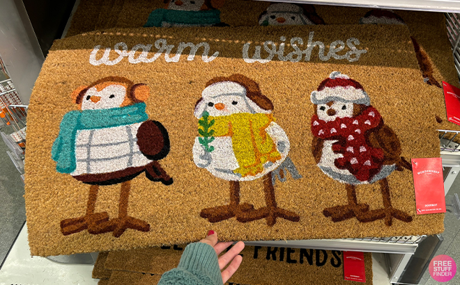 Wondershop Christmas Bundled Birds Coir Doormat