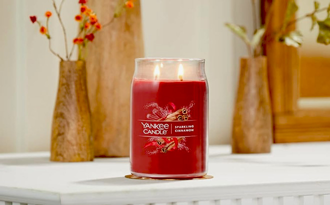 Yankee 2 Wick Candle Sparkling Cinnamon Scented