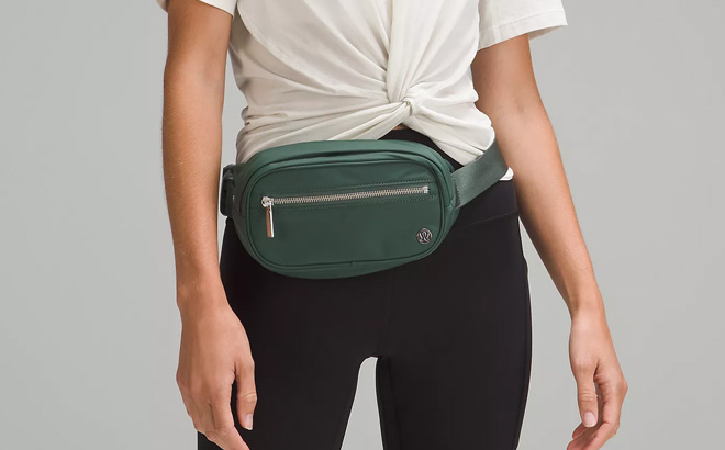 a Woman Wearing Lululemon Wunderlust Belt Bag 1 8L