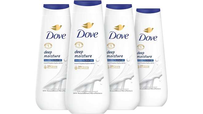 an Image of 4 Count Dove 20 Ounce Deep Moisture Body Wash