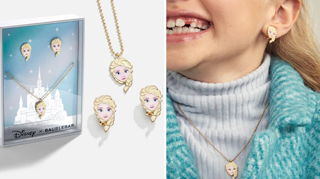 an Image of BaubleBar Disney Kids Jewelry Set Elsa Style