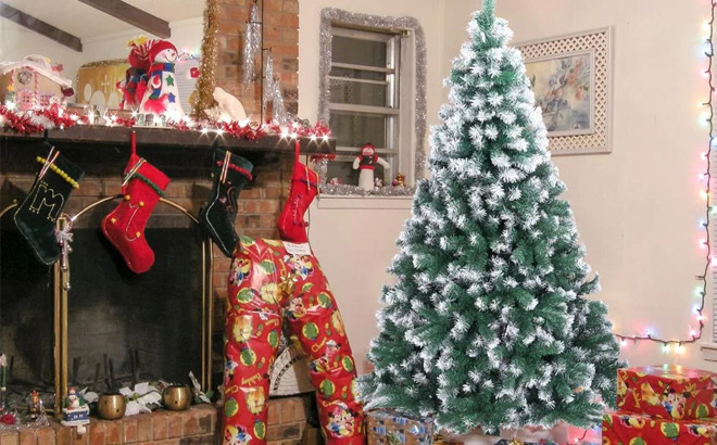 7 Foot Flocked Full Artificial Christmas Tree