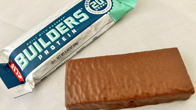 A Bar of CLIF Builders Chocolate Mint Flavor