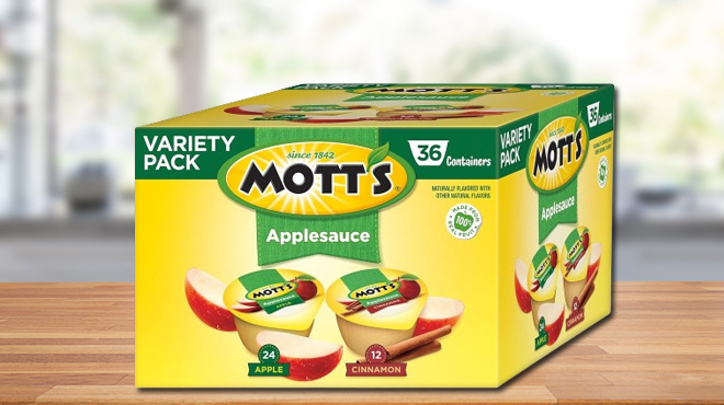 A Box of Motts Apple Cinnamon Variety Pack Applesauce 36 count